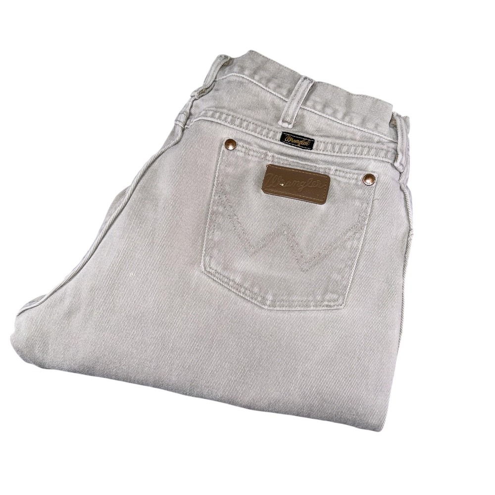Wrangler Jeans Mens 32x31 Beige Denim Regular Straight Leg Light Wash Casual